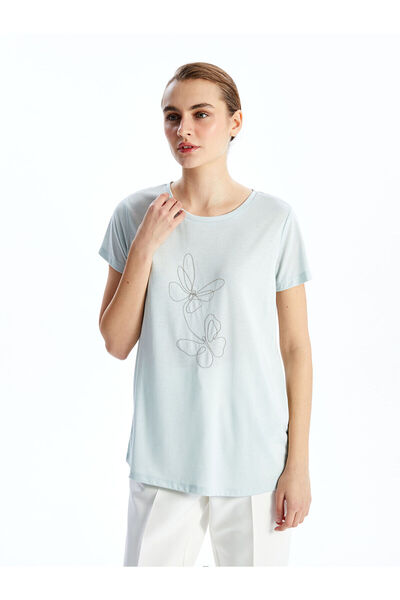 LC Waikiki Peak New Season Crew Neck Embroidered Women's T-Shirt