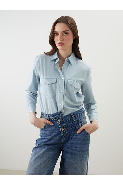 LC Waikiki Cămașă de jeans pentru femei, cu o formă lejeră