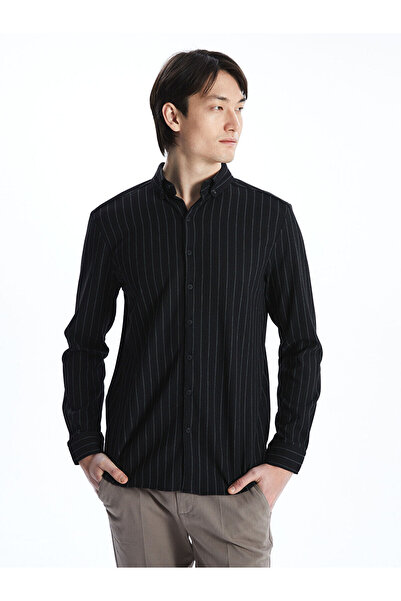 LC Waikiki Nevavm Slim Fit Long Sleeve Striped Men's Shirt with Difference