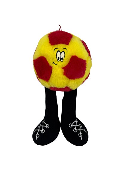 CuddleJoy Sarı Kırmızı Sevimli Taraftar Topu Pelüş Oyuncak 35cm