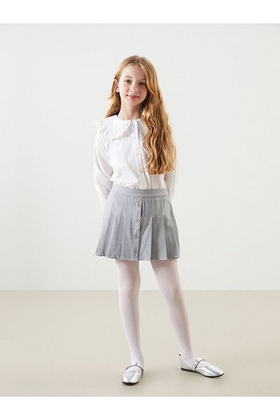 LC Waikiki Elastic Waist Pleated Girl's Shorts Skirt