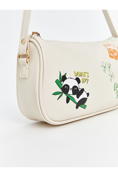 LC Waikiki Printed Girl's Baguette Bag with Wallet