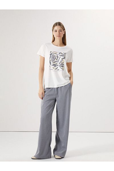 LC Waikiki Γυναικείο μπλουζάκι με στάμπα Crew Neck