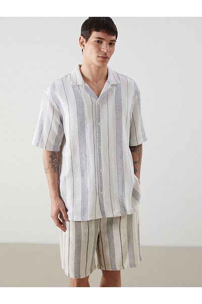 LC Waikiki Comfortable Fit Short Sleeve Striped Men's Shirt