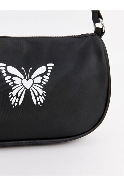 LC Waikiki Butterfly Printed Girl's Baguette Bag