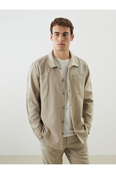 LC Waikiki İzr Yeni Sezon Regular Fit Uzun Kollu Armürlü Erkek Gömlek