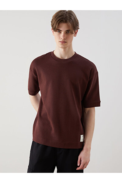 LC Waikiki Nevavm Men's Short Sleeve Sweatshirt with Oval Collar and Differen...