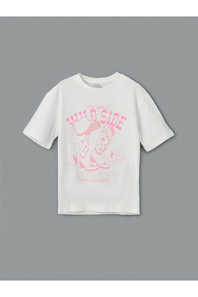 LC Waikiki Κοριτσίστικο T-Shirt με λαιμόκοψη