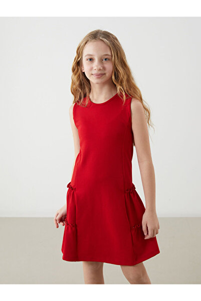 LC Waikiki LCW Kids Bisiklet Yaka Kız Çocuk Elbise