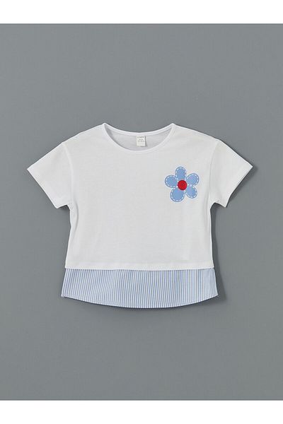 LC Waikiki Crew Neck Floral Girl's T-Shirt