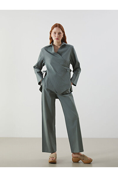 LC Waikiki Teksturirane ženske pantalone sa elastičnim strukom