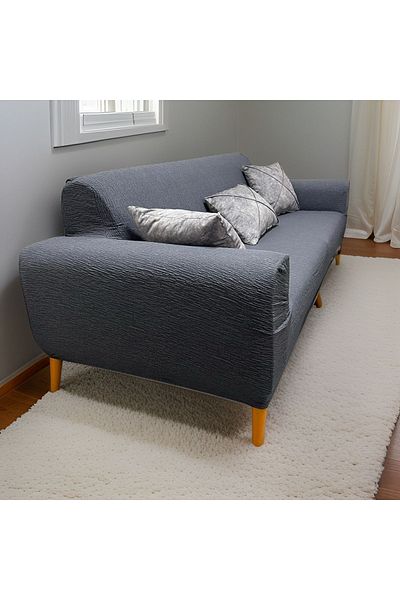 Şirin Hanem Jacquard 3-Seater Sofa Cover, Sofa Bed Sofa Cover Anthracite (Product Content 1 Piece)