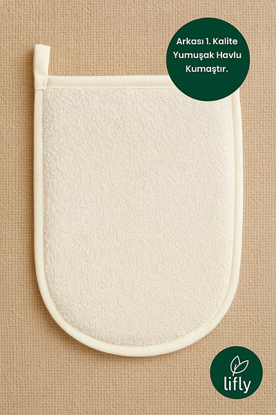 lifly Natural Pumpkin Fiber Scrub Gloves - Bath Shower Scrub - Loofah Exfoliating Scrub - Pumpkin Fiber Body Scrub