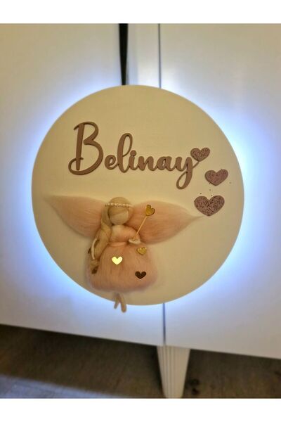 RENKLİ DİZAYN Led Işıklı Bebek/çocuk Odası Kapı Süsü,isme Özel Kapı Süsü,perili Ahşap Kapı Süsü