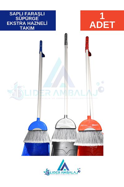 Lider Sweeper with Handle and Dustpan Extra Chamber
