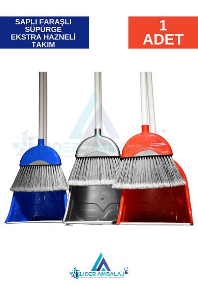 Lider Sweeper with Handle and Dustpan Extra Chamber