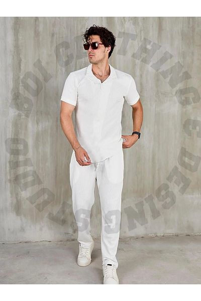 Boi Unisex Summer Wrap Suit - Black and White Breathable Comfortable Casual
