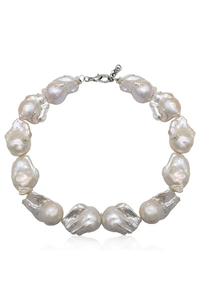 Bayemeyc BEYAZ BAROK İNCİ KOLYE