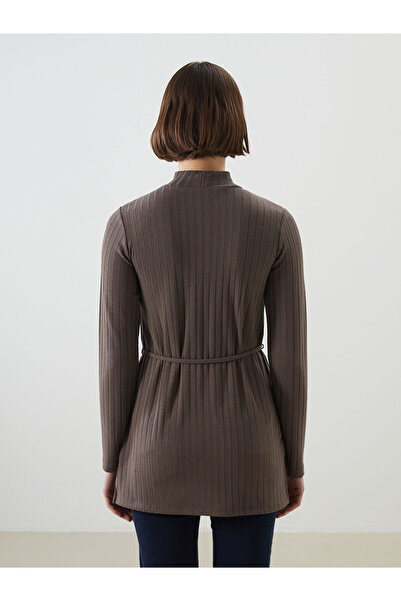 LC Waikiki Καφέ ψηλός λαιμός Γυναικείο τουνίκ με υφή