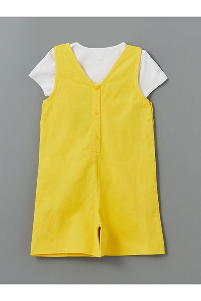 LC Waikiki Basic Baby Girl Salopet and T-Shirt 2 Piece