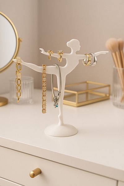 lampara Decorative Ballerina Design Jewelry Stand, Organizer, Ring/Earring/Necklace/Jewelry Rack - Hard Plastic
