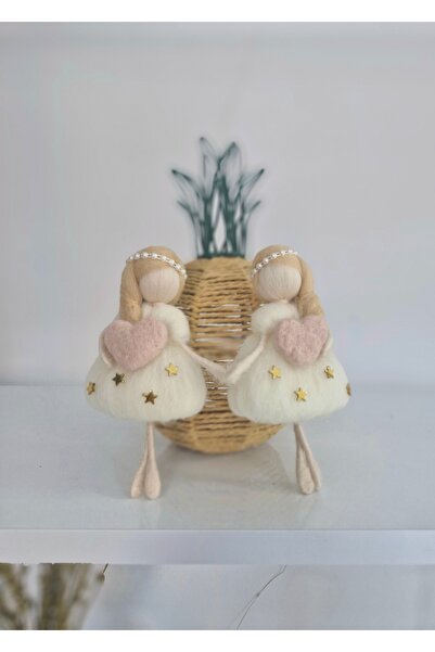 RENKLİ DİZAYN El yapımı keçe peri kızı,keçe bebek,2 li peri