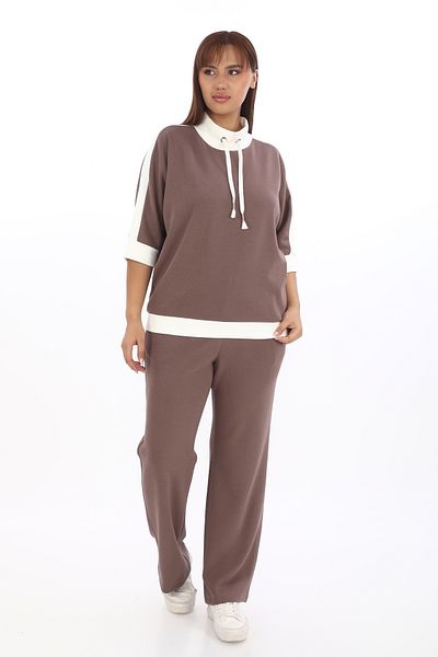 EXİTLİNE Women's Brown Tracksuit Set