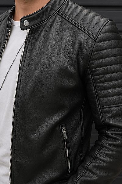 Delpino Slim Fit férfi bőrdzseki