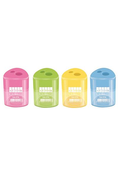 Südor Pencil Sharpener Plastic Prism Large Double Pack of 24