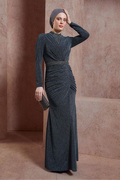 Alvina Ασημί βραδινό φόρεμα 50412