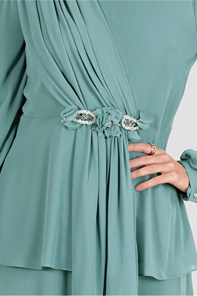 Alvina Stone Embroidered Double Skirt Suit 30252