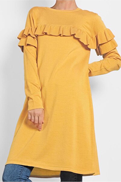 Alvina 40003 Μοντέλο Firfir Λεπτομερές Πλεκτό Τούνικ