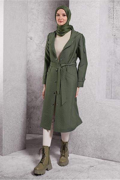 Alvina Birded Quilted Trench Coat 10916