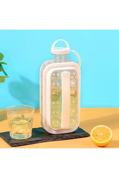 COOYA 2 in 1 Portable Ice Hockey Machine Kettle,with 17 Grid,Flat Lids Refrigerated,for Beverages