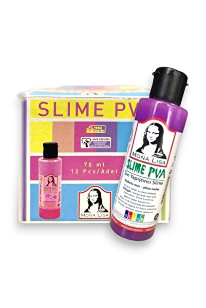 Südor MONALİSA SLİME YAPIŞTIRICI FOSFORLU PEMBE 70 ML 12 Lİ PAKET