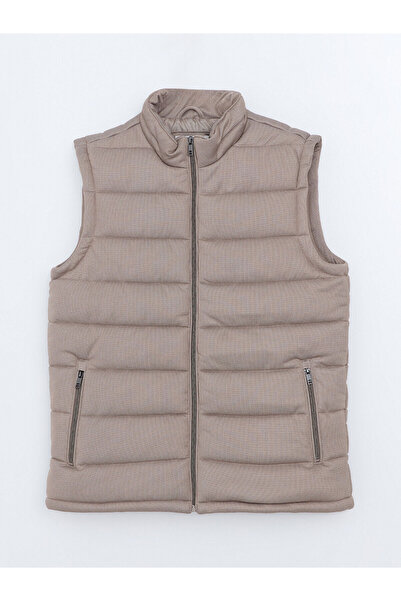 LC Waikiki Brown Slim Fit Stand Collar Men's Puffer Vest