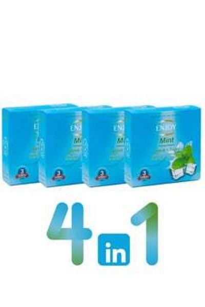 Enjoy Enjoy 4-pack of premium mint-flavored condoms, 12 pieces