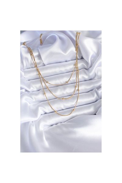 Skygo 316L Steel Gold Color 3-Piece Minimal Bulk Women's Necklace - TJ-BKO7700