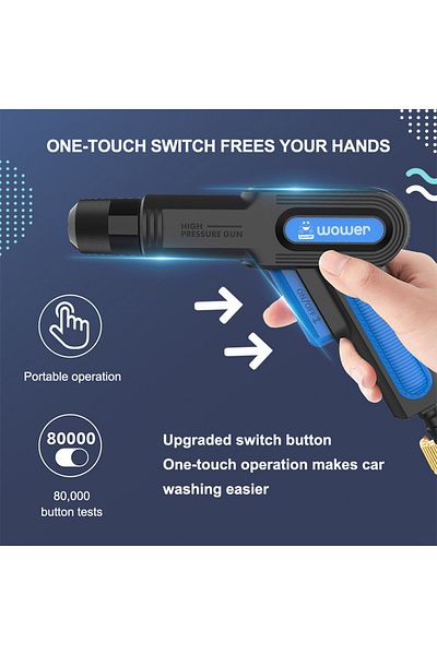 WOWER Portable Cordless Pressure Washer Car Wash Pump 2000par for Car, Home & Garden Watering