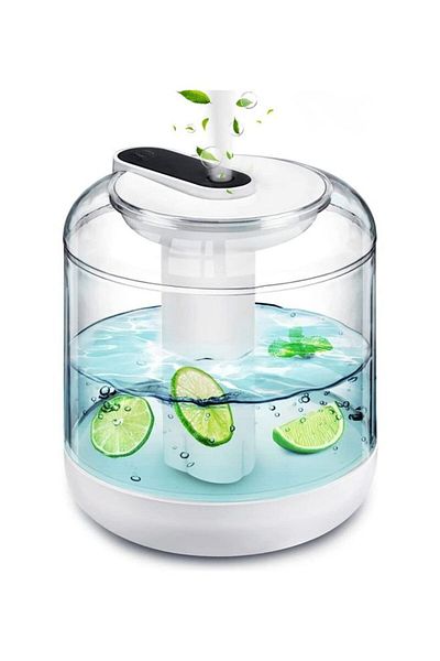 COOYA Portable Cool Mist Humidifier, Noiseless and Portable for Home and Office Use, White/Clear