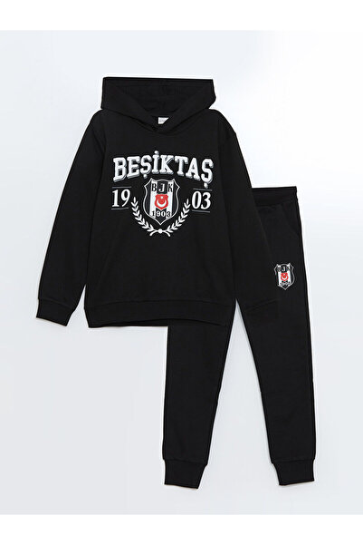 LC Waikiki Vizyon New Season Hooded Printed Boys' Tracksuit Set