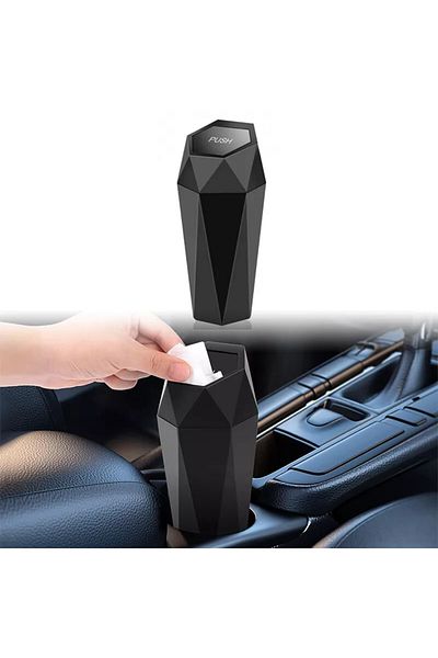 COOYA Portable Car Auto Trash Can, With Push-Lid Design, Waterproof, Durable, Bin, for Vehicle Tidy