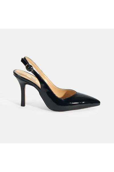Desa Women's Black Patent Leather Heeled Shoes