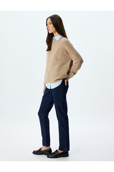 Koton Slim Straight Fit Regular Waist Buttoned Pocket Jeans - Slim Straight Jean