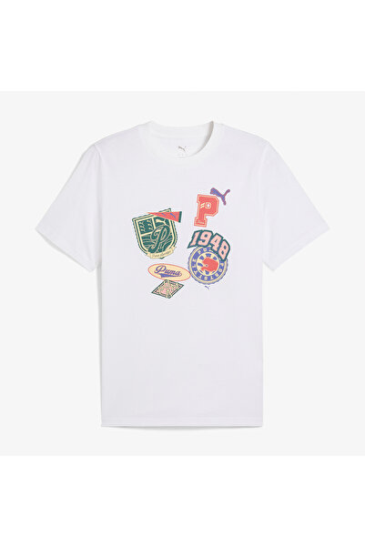 Puma Ανδρικό λευκό μπλουζάκι Wardrobe Ess Graphic