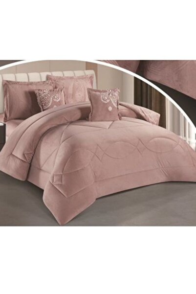 smart home Double Velvet Hotel Bedspread, Fits 200X120cm Bed, 4 Pieces Double Sided Bedspread