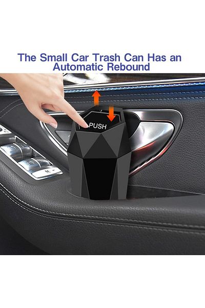 COOYA Portable Car Auto Trash Can, With Push-Lid Design, Waterproof, Durable, Bin, for Vehicle Tidy