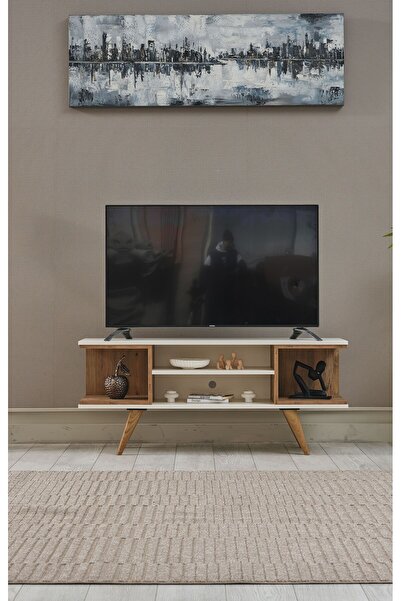 Arpelia Ahşap Tv Sehpası 150x35x58 Cm Kapaksız 1 Orta Raflı