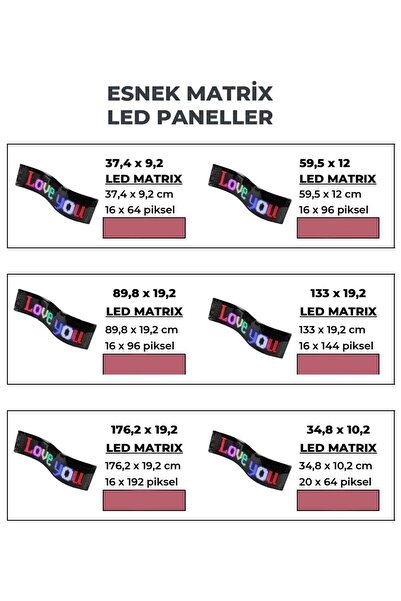 DURAK REKLAM Flexible Led Matrix Panel 37x9 cm