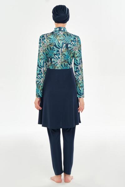 ROZAMAY Γυναικείο μακρυμάνικο μαγιό με ριν που δεν χρησιμοποιείται σε σκούρο μπλε ναυτικό